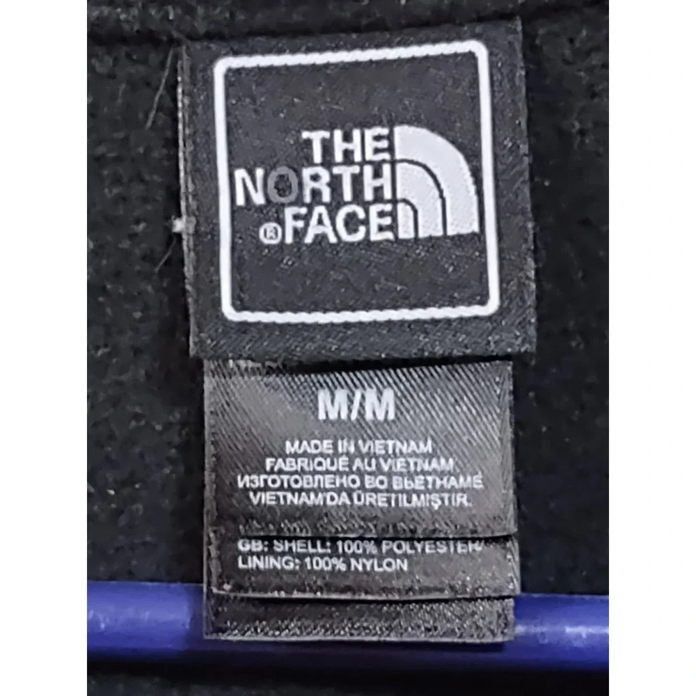 The North Face Mens Full Zip Fleece Jacket Black Size Medium Embroidered Logo